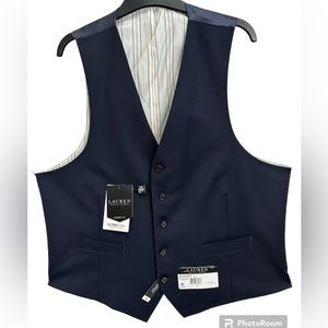 Lauren Ralph Lauren Mens Wool Blend Classic Fit Suit Vest Grey S
